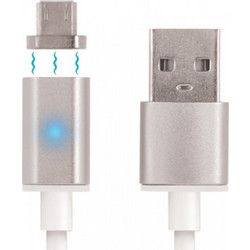 Forever LED Magnetic USB 2.0 to micro USB Cable Λευκό 1m
