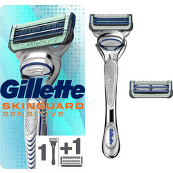 Gillette SkinGuard Sensitive Ξυραφάκι με Ανταλλακτικές Κεφαλές με 2 Λεπίδες & Λιπαντική Ταινία + Ανταλλακτικά Ξυραφάκια 2τμχ