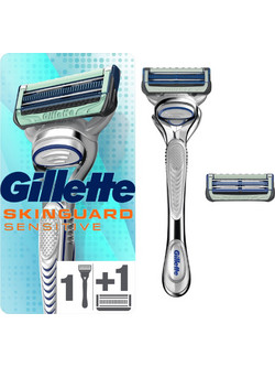 Gillette SkinGuard Sensitive Ξυραφάκι με Ανταλλακτικές Κεφαλές με 2 Λεπίδες & Λιπαντική Ταινία + Ανταλλακτικά Ξυραφάκια 2τμχ