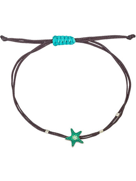 Ασημένιο Βραχιόλι Starfish Enamel Green