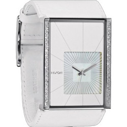 Nixon Motif Γυναικείο Ρολόι με Λευκό Δερμάτινο Λουράκι