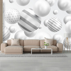Ταπετσαρια χωρου White Spheres 150x225 Ύφασμα