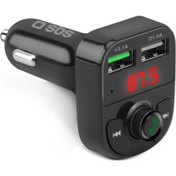 SBS Car Charger Fm Transmitter 15W 3.4A Black - (CARFM2USB)