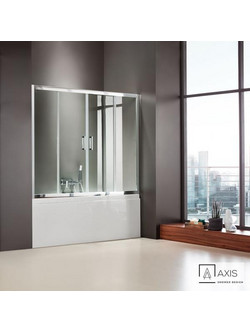 Ευθύγραμμη Καμπίνα Μπανιέρας Axis Slider 2+2 181-184 x 140cm Clean Glass Chrome