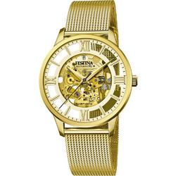 Festina Ανδρικό Ρολόι Αυτόματο με Χρυσό Μεταλλικό Μπρασελέ F20667/1