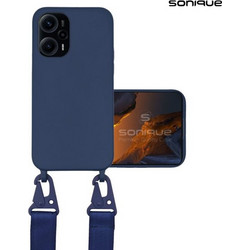 Θήκη Σιλικόνης με Strap CarryHang Sonique Xiaomi Poco F5 5G - Μπλε Σκούρο