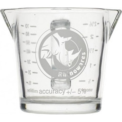 Διπλό δοσομετρικό γυάλινο ποτήρι 70ml, ύψος 6cm, με χερούλι & αυτάκια ροής, Rhino (1 ΤΕΜ)