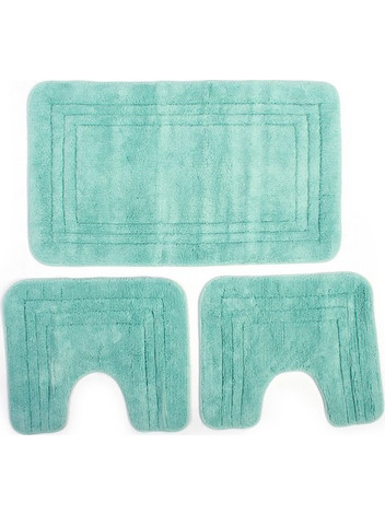 Πατάκια Μπάνιου Σετ Zucchi Light Aqua Cotton Dimcol 3Τεμ