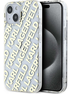 Θήκη Karl Lagerfeld IML Electroplated Repeated Logo για Apple iPhone 15 - Gold (KLHCP15SHKFOEMD)