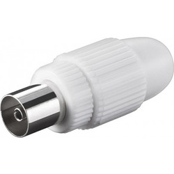 POWERTECH βύσμα κεραίας PAL CAB-V031, θηλυκό, 15.88mm, λευκό, 5τμχ CAB-V031