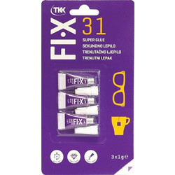 Κόλλα στιγμής Tkk fix31 super glue 3x1g 165168