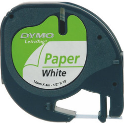 Dymo Letratag Band Paper white 12 mm x 4 m