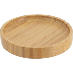 Bamboo Ξύλινη Σαπουνοθήκη Μπάνιου στρογγυλό, διαστάσεις 11.5x11.5x2.5 cm - Aria Trade