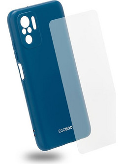 EGOBOO Natural Collection backcover for Xiaomi Redmi Note 10S, Sky Blue +Tempered Glass