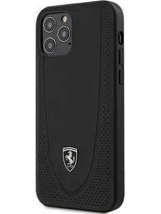 Ferrari Off Track Perforated Back Cover Black (iPhone 12/12 Pro)