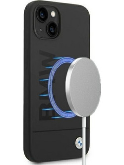 BMW Silicone Signature Logo Magsafe - θήκη για Apple iPhone 14 Plus - Μαύρο
