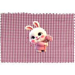 Σουπλά Φαγητού Dimcol Cute Bunny 37 35X50 Μπορντό
