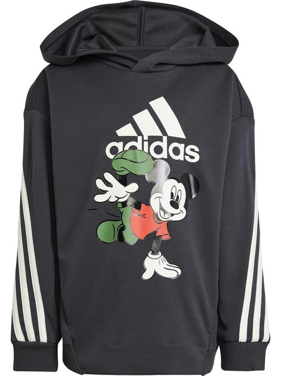 Adidas Παιδικό Φούτερ με Κουκούλα Μαύρο IV9624