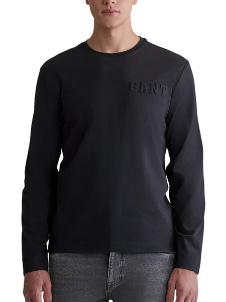 Μπλούζα Μακρυμάνικη Gant Embossed 2003268-005-BLACK Ανδρικό