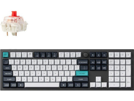 Keychron Q5 Max QMK/VIA Ασύρματο Μηχανικό Gaming Πληκτρολόγιο με Gateron Red Διακόπτες RGB Black