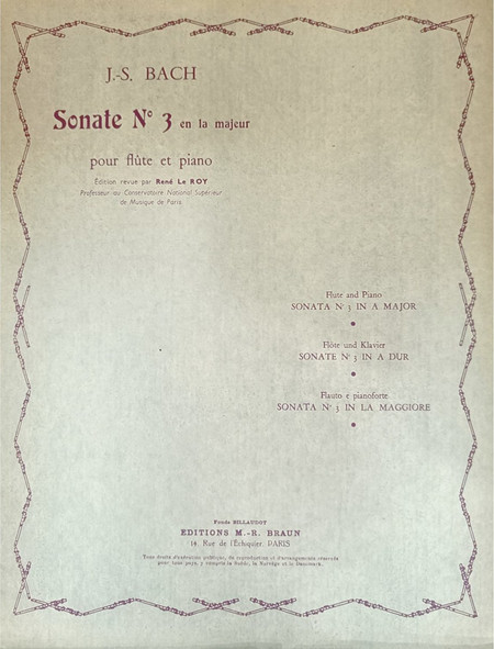 Braun Bach Sonata N.3 A-Maj