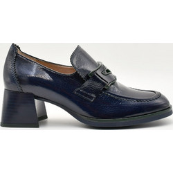 Loafers με χοντρό τακούνι Γυναικεία Hispanitas HI243581-MIDNIGHT Milan σε δέρμα μπλε σκούρο και κυπαρίσσι λεπτομέρειες