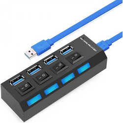 KO282 USB Hub 3.0 USB-A με 4 Θύρες USB-A & Εξωτερική Παροχή Ρεύματος
