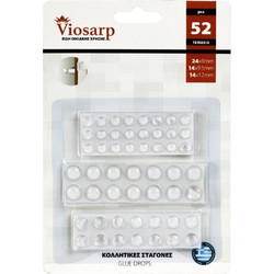 Κολλητικές Σταγόνες 52 Τεμαχίων No42082 Viosarp - Διάφανες Αυτοκόλλητες Κουκίδες Διπλής Όψης 5206753042082