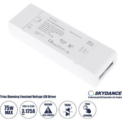 73130 TE-75-24 SKYDANCE AC Triac Dimmer Push Dimming 1 Κανάλι AC 200-240V 1 x 3.125A 75W - Max 3.125A 75W - IP20 Μ18 x Π5.7 x Υ3cm
