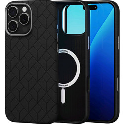 Θήκη iPhone 16 Pro Max Spacecase Classy Mag Σκληρή από Οικολογικό Δέρμα με MagSafe - Black (5905719112127)