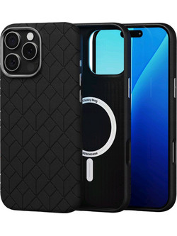 Θήκη iPhone 16 Pro Max Spacecase Classy Mag Σκληρή από Οικολογικό Δέρμα με MagSafe - Black (5905719112127)