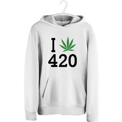 Sol's I Weed 420 Ανδρικό Φούτερ με Κουκούλα Λευκό HOOD906