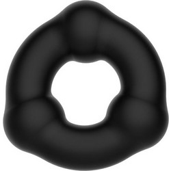 Crazy Bull Super Soft Cock Ring with Beads Ελαστικό Δαχτυλίδι Πέους Σιλικόνης 1.8cm Μαύρο