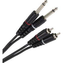 PLUGGER Τερματισμένο Καλώδιο 2xRCAM - 2 x JACK6.3mm MONO, 3m