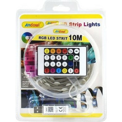 Ταινία LED 5050 RGB 10m με Τηλεχειριστήριο & USB-IR-Controller Andowl Q-DT75 48184921