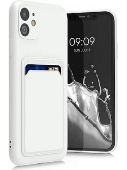 Forcell Θήκη Σιλικόνης Με Θήκη Για κάρτες iPhone 11 - Λευκό