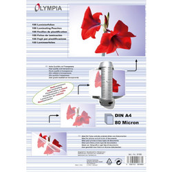 Olympia Φύλλα πλαστικοποίησης 9166 για Α4 σε κουτί 80 microns 100 τμχ