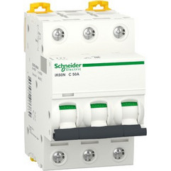 Miniature circuit-breaker, Acti9 iK60N, 3P, 50 A, C curve, 6000 A (IEC 60898-1)