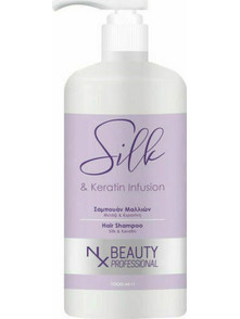 NX Beauty Professional Silk Keratin Infusion Σαμπουάν Κερατίνης για Ταλαιπωρημένα Μαλλιά 1lt
