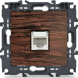 Πρίζα Τηλεφώνου Χωνευτή Prime 1000113006 1xRJ11 CAT3 Wood Effect Brown Aca