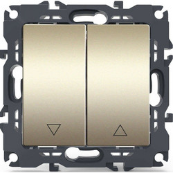 Διακόπτης Τοίχου Ρολών Χωνευτός Prime 1000110604 10AX 250VAC Champagne Aca