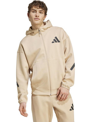 Adidas Z.N.E. Full-Zip Hooded Track Ανδρική Ζακέτα Πλεκτή με Κουκούλα και Φερμουάρ Μπεζ JF2445