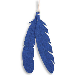 Decorative felt feathers 2pcs - blue