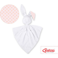 Cuddly rabbit double-sided - Flower pattern peach