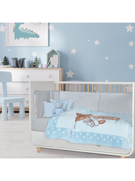 Das Home Relax 4870 Κουβέρτα Κούνιας Βελουτέ 110x140 Γαλάζια