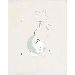 BimbiDreams Luna Κουβέρτα Κούνιας Βελουτέ 110x140 Μπεζ Πράσινη Mint