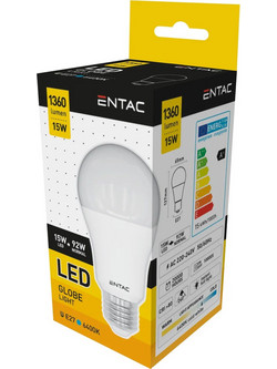Entac LLG27-15W-CW | Λάμπα LED E27 A65 1360Lm 15W 6400K