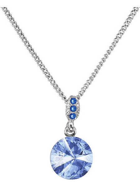 Κολιέ από ορείχαλκο με κρύσταλλα Swarovski(R) ζαφείρι (F1075)