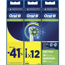 Oral-B Cross Action Ανταλλακτικές Κεφαλές Ηλεκτρικής Οδοντόβουρτσας 12τμχ