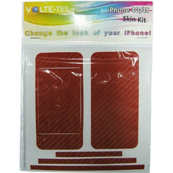 SKIN KIT COVER STICKER RED IPHONE 4G/4S VOLTE-TEL